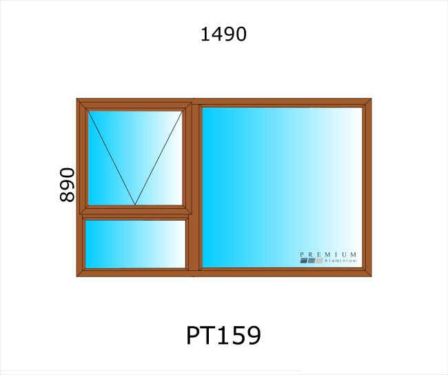 Aluminium Bronze Top Hung Window 2 Opener ( 1500 x 900 )