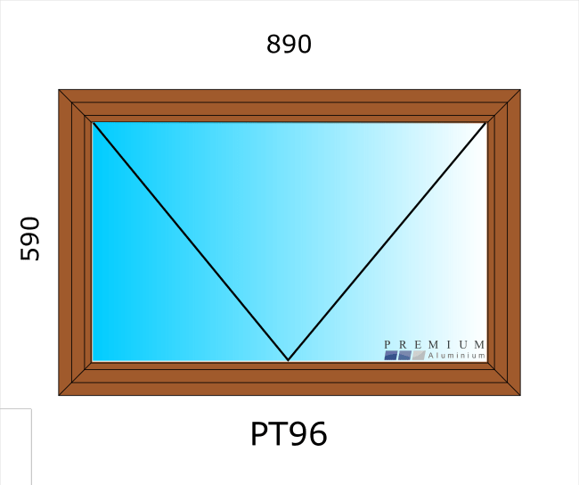 Aluminium Top Hung Bronze Window 900x600