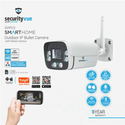 SECURITYVUE SMARTHOME OUTDOOR IP BULLET CAMERA WITH MOTION SENSOR SVIPC3