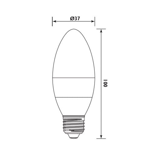 RADIANT CANDLE FROSTED E27 LED 6W 3000K - Al's Hardware