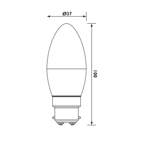 RADIANT CANDLE FROSTED B22 LED 6W 5000K - Al's Hardware