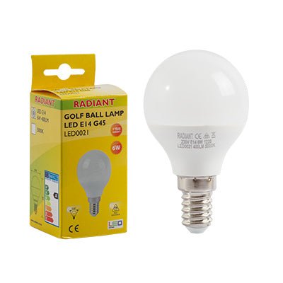 RADIANT GOLFBALL FROSTED E14 LED 6W 5000K - Al's Hardware