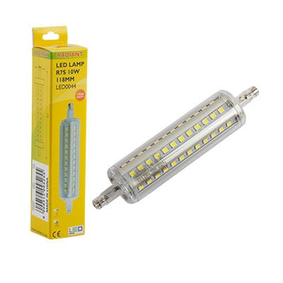RADIANT QI R7S CLEAR LED 10W J118MM 6500K - Al's Hardware