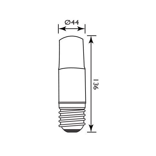 RADIANT STICK LAMP FROSTED T44 E27 LED 12W 5000K - Al's Hardware