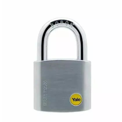 Yale 70mm Brass Satin Chrome Padlock