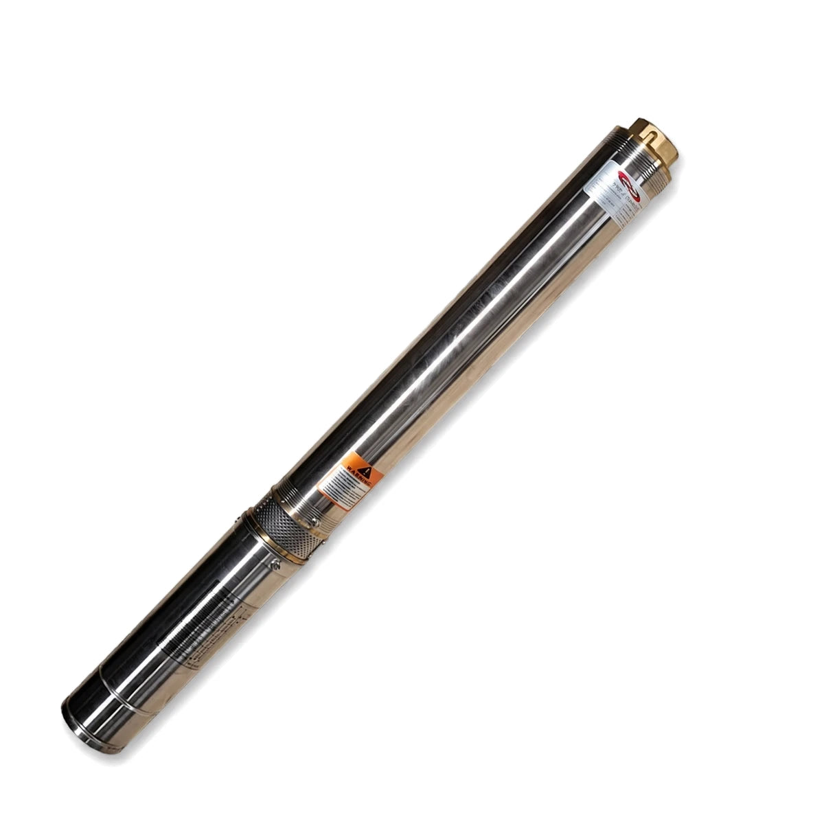 0.37Kw 220V borehole pump and motor, a long silver cylindrical submersible pump for water wells.