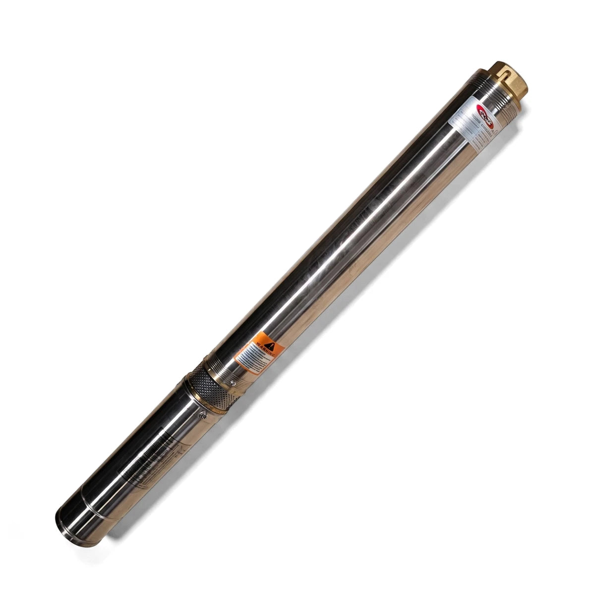 0.55Kw Borehole Pump & Motor Only, 220V. A cylindrical stainless steel submersible well pump shown diagonally.