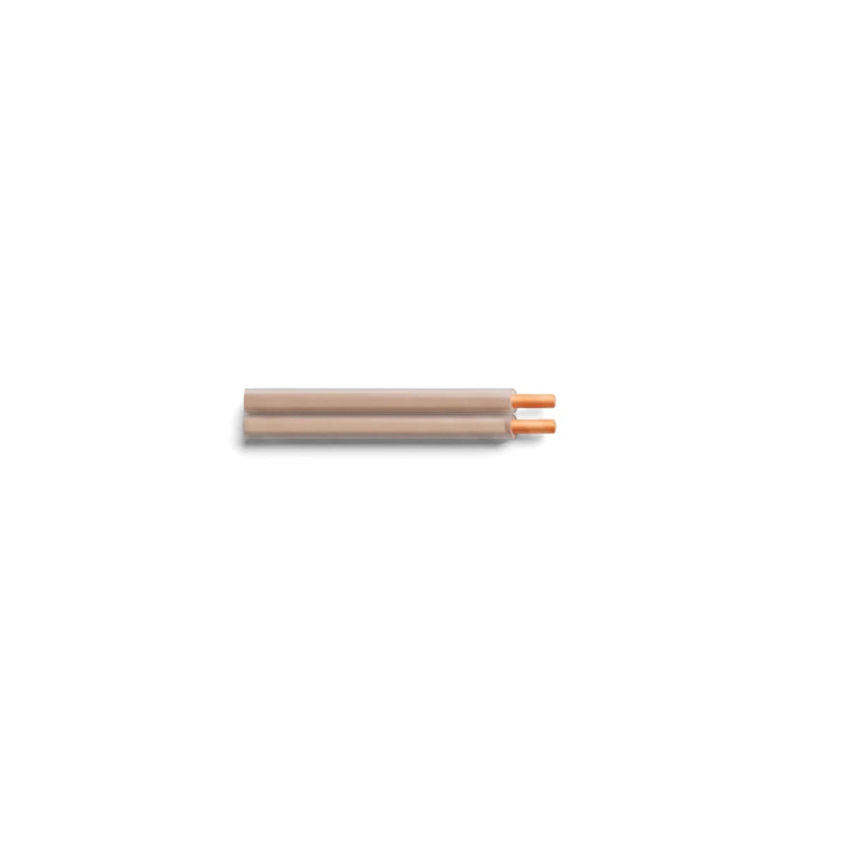 Clear 0.5mm electrical audio cable with light brown insulation and visible orange conductors, shown horizontally.