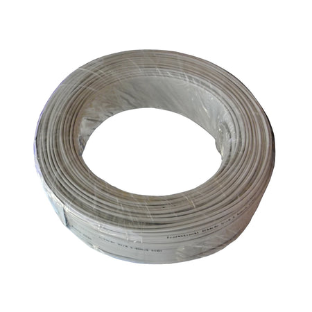 A coiled 0.5mm white electrical cable, 5M in length, typically used for audio or electrical connections.