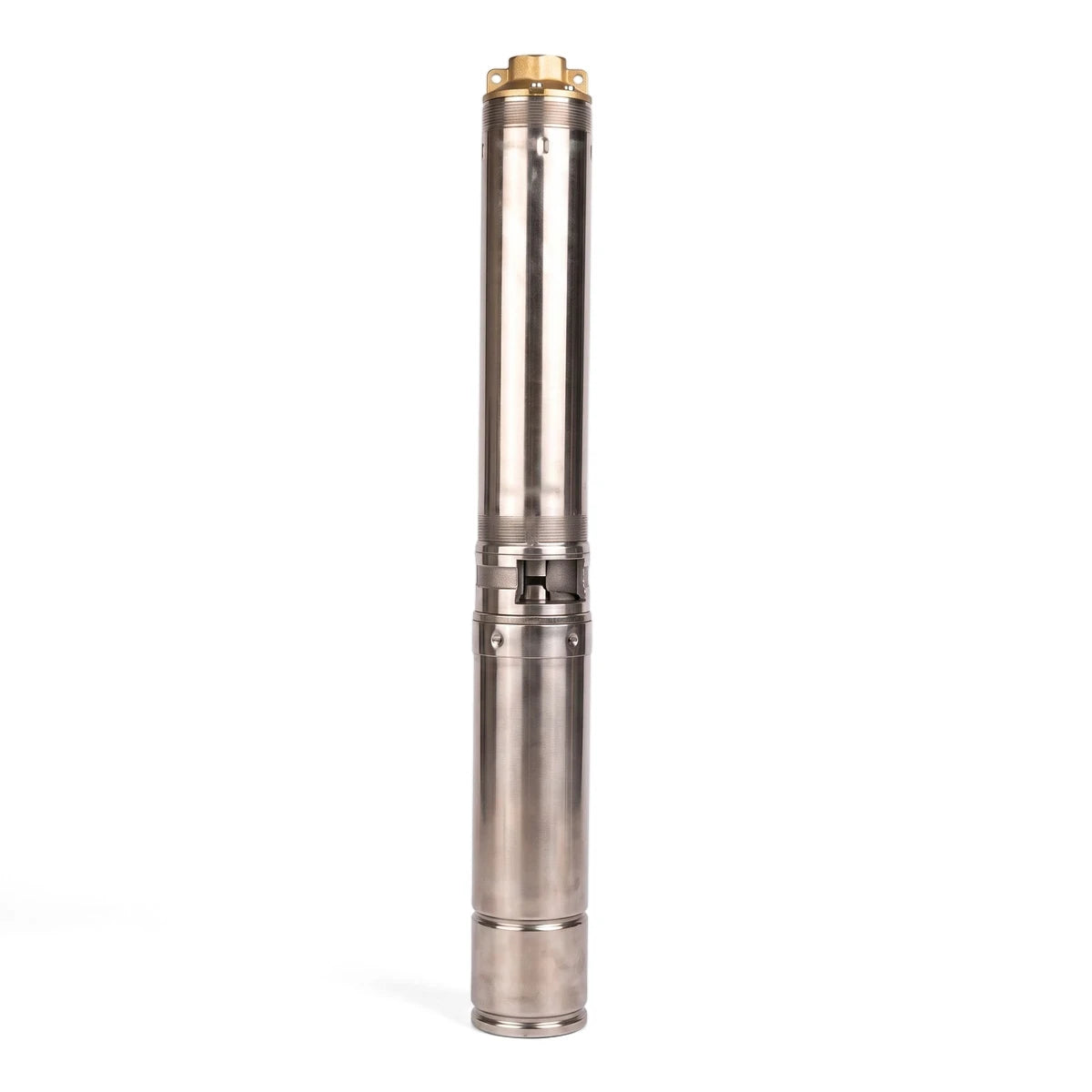 Metallic cylindrical 0.75Kw Borehole Pump & Motor Only - 220V with a golden top, standing upright.
