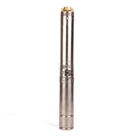 Metallic cylindrical 0.75Kw Borehole Pump & Motor Only - 220V with a golden top, standing upright.