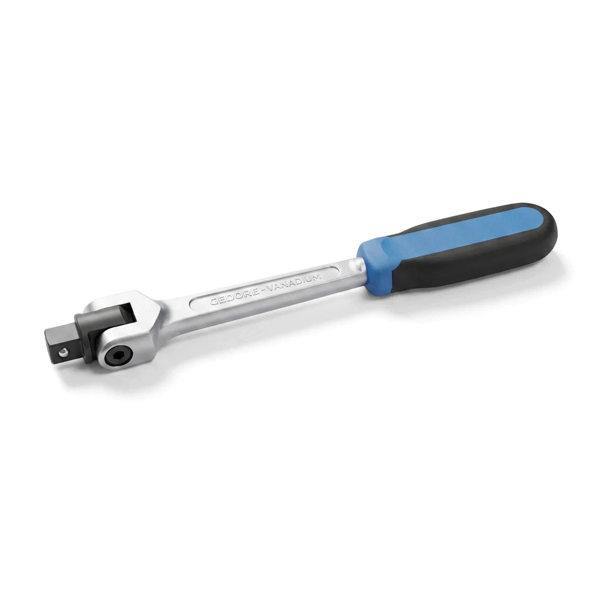 1/2-inch drive power bar with a silver shaft and a blue and black comfort grip handle, ideal for demanding fastening tasks.