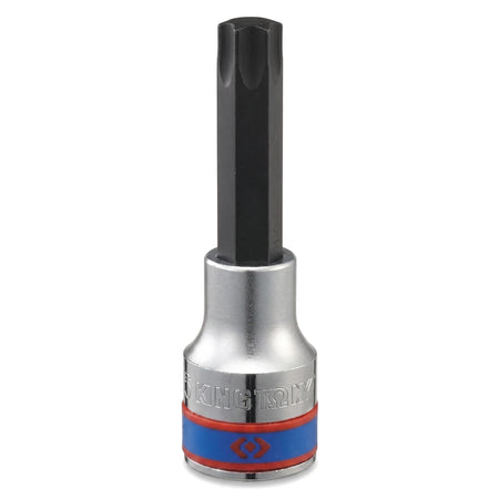 1/2-inch drive T30 male Torx socket with a black bit and silver chrome body, accented with a blue and red ring.