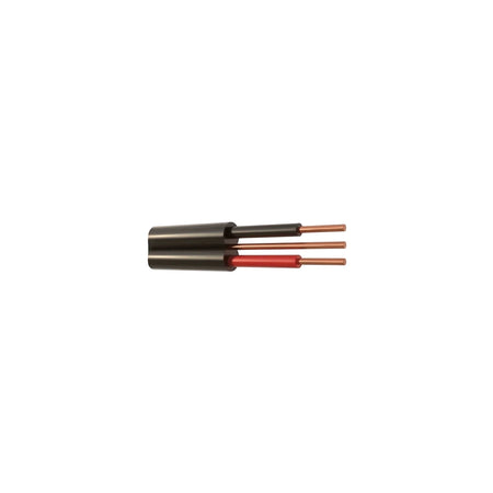 1.5mm Flat Twin and Earth electrical wires, showing black and red insulated cables with exposed copper conductors.