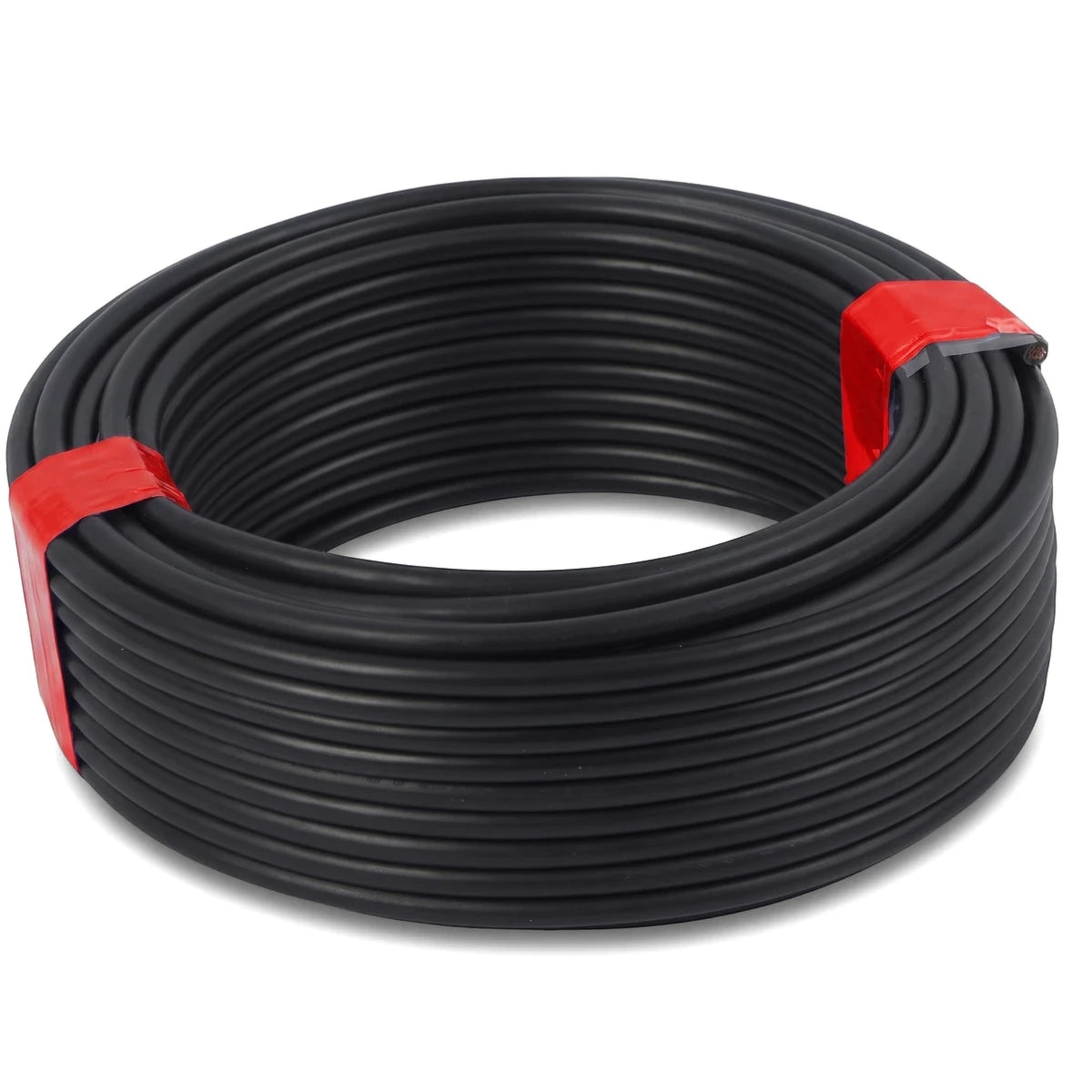 Coiled black 1.5mm GP electrical wire, 5 meters in length, neatly packaged for industrial and domestic wiring applications.