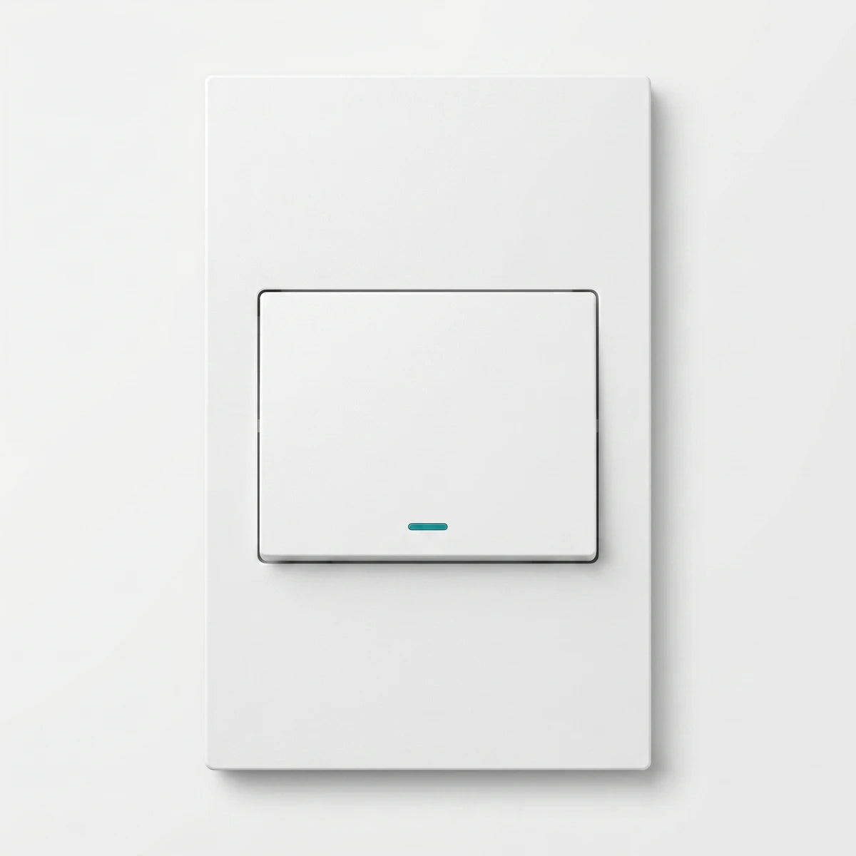 White 100X501mm Decor light switch with one lever, featuring a simple, modern design for a sleek wall aesthetic.