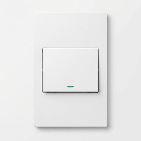White 100X501mm Decor light switch with one lever, featuring a simple, modern design for a sleek wall aesthetic.