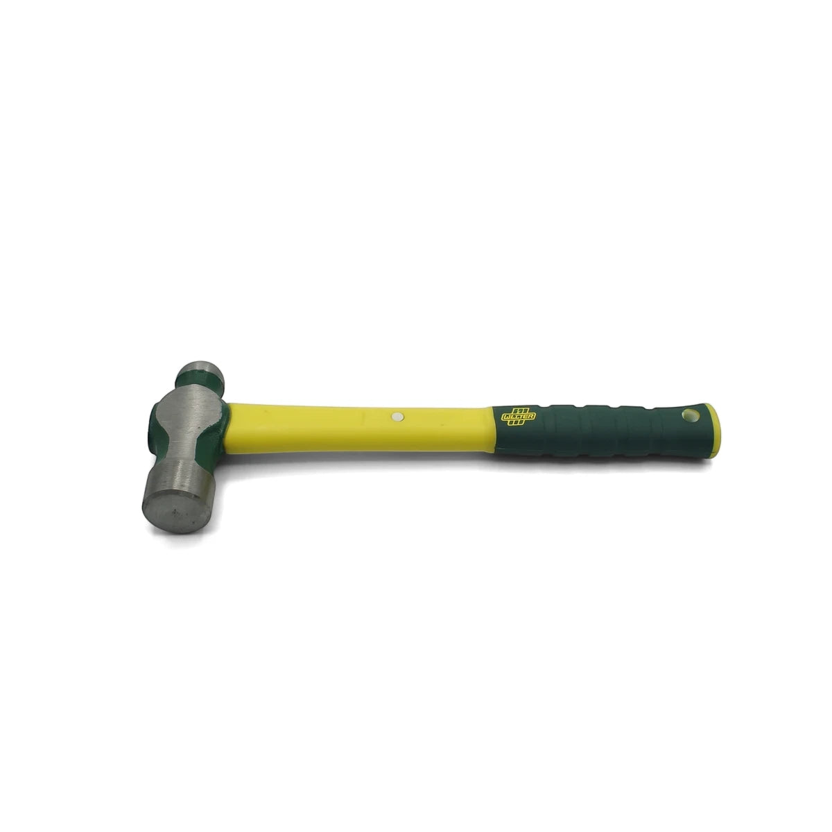 Yellow and green 1100G S/Grip Ball Peen Hammer with a metallic head and rubberized grip, viewed horizontally.