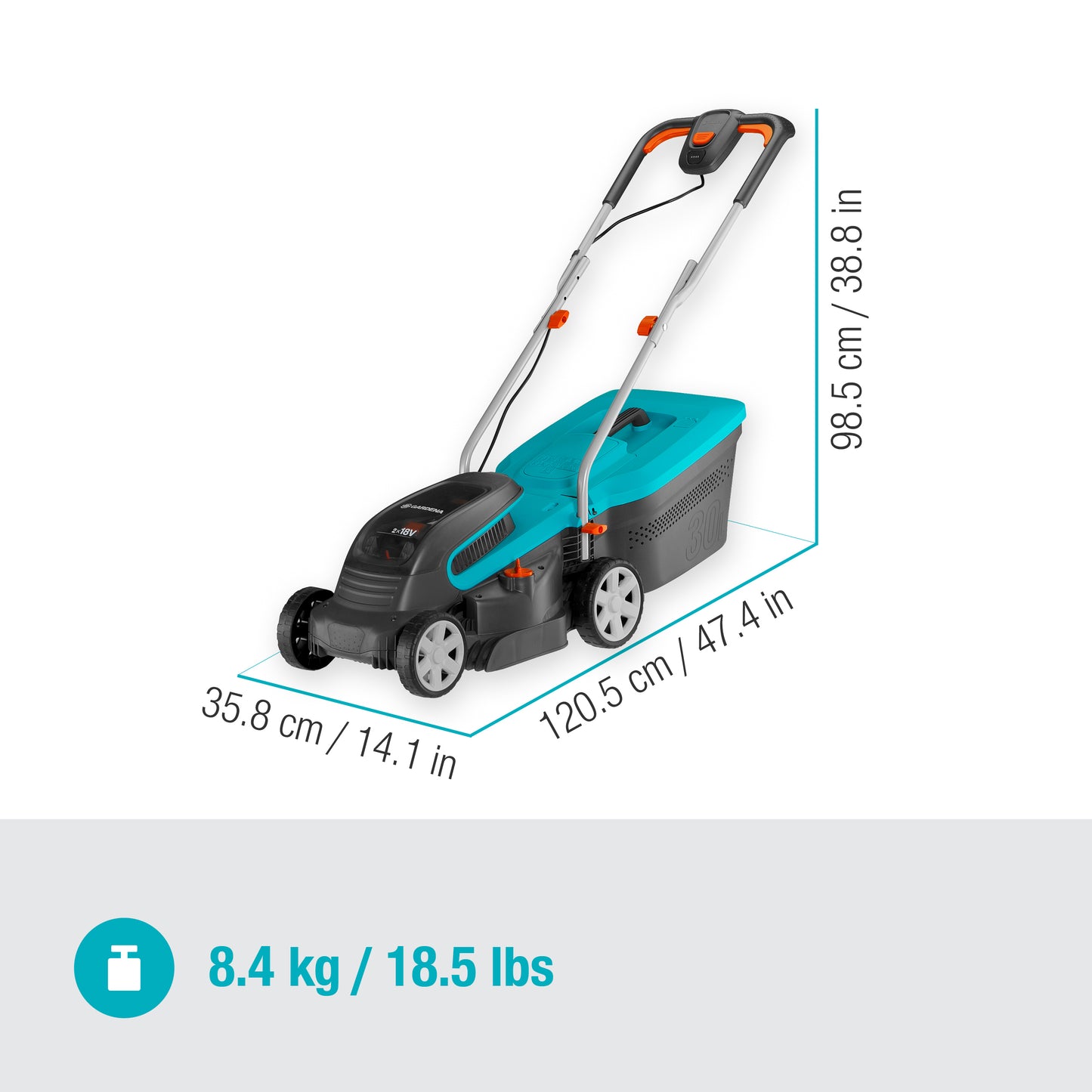 Battery Lawnmower PowerMax 32/36V P4A solo