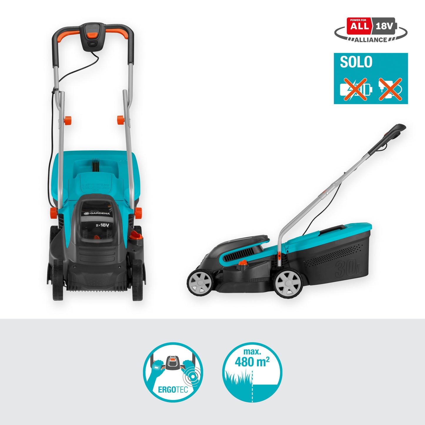 Battery Lawnmower PowerMax 32/36V P4A solo