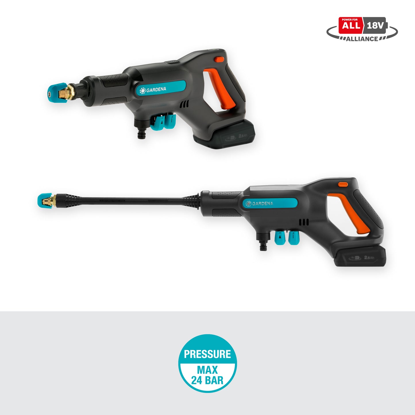 GARDENA Battery Medium Pressure Washer AquaClean 1