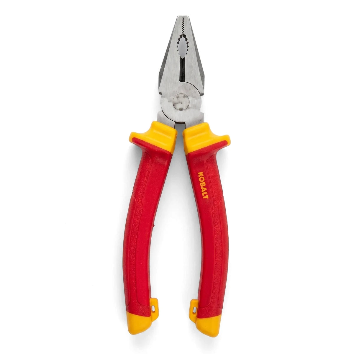 180mm Insulated Combination Plier with silver metal head and ergonomic red and yellow insulated handles.