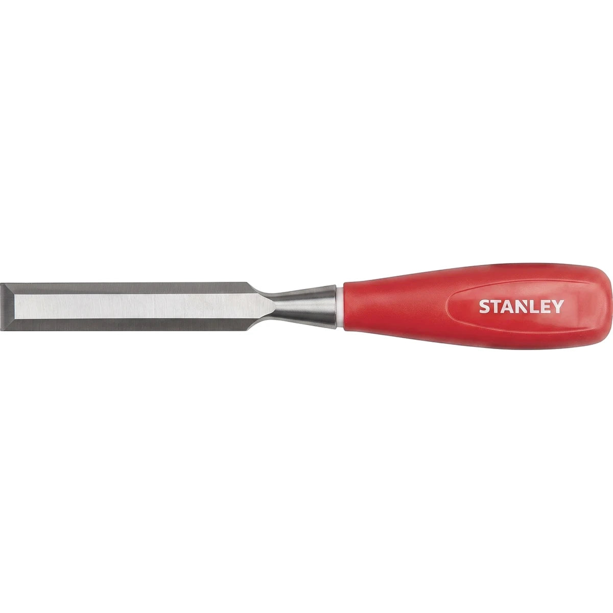 19mm bevel wood chisel with a silver blade and red handle, used for woodworking and carving tasks.
