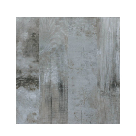 Close up view of 1st Floor square meter ceramic tile featuring a weathered gray wood grain pattern and textured surface.
