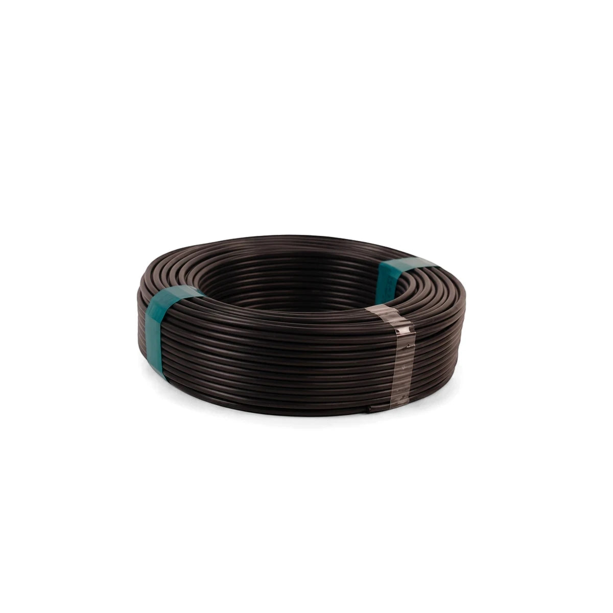 Black 2.5mm Gp electrical wire, 50 meters coiled and secured, suitable for various wiring applications.