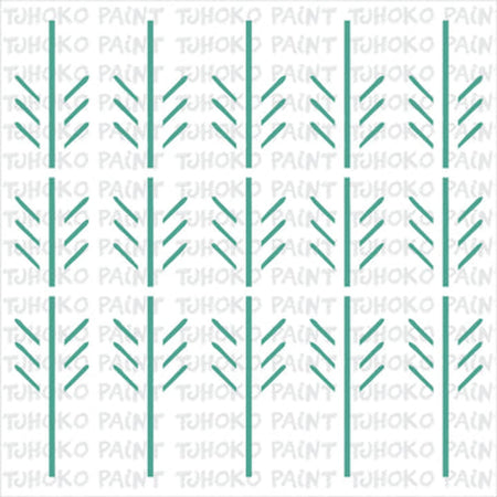 2020-30X30-22 Paint Stencils featuring a repeating geometric pattern of teal vertical lines and chevron dashes on a white