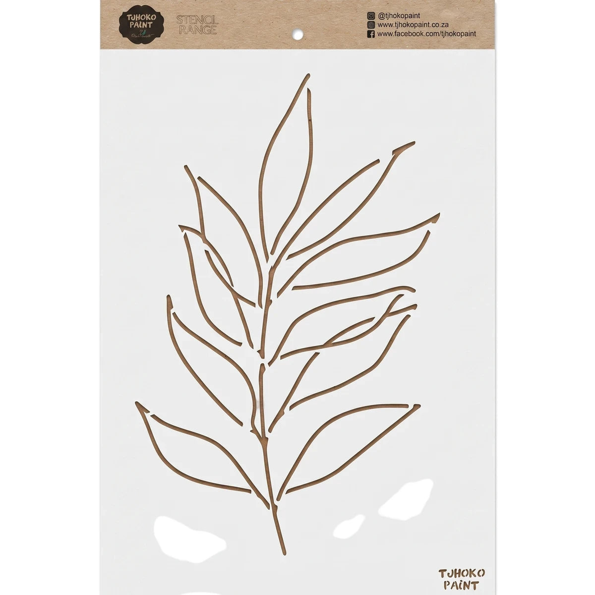 2021-A4-1 Paint Stencils with an intricate brown leaf design. A reusable stencil for creative painting and crafting projects.