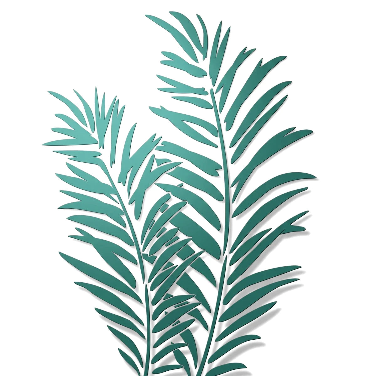 2022-A3-5 Paint Stencils featuring two stylized teal palm leaf designs, perfect for creative projects and home decor.