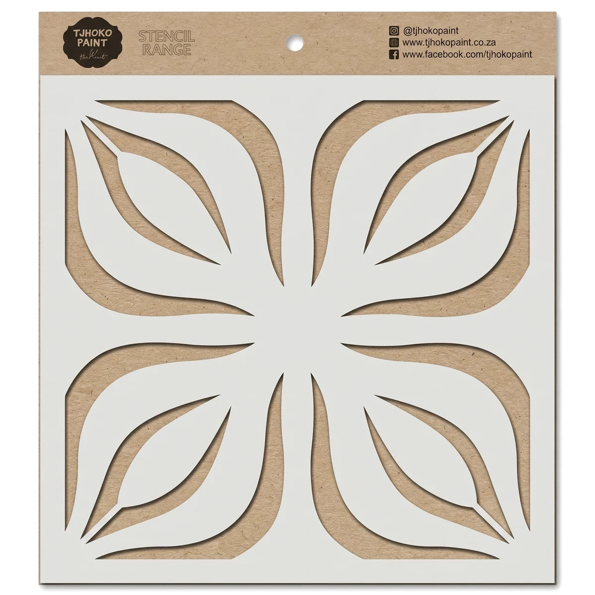 2024-150-6 Floral Essence Paint Stencil featuring an intricate symmetrical botanical pattern, ideal for craft and home decor