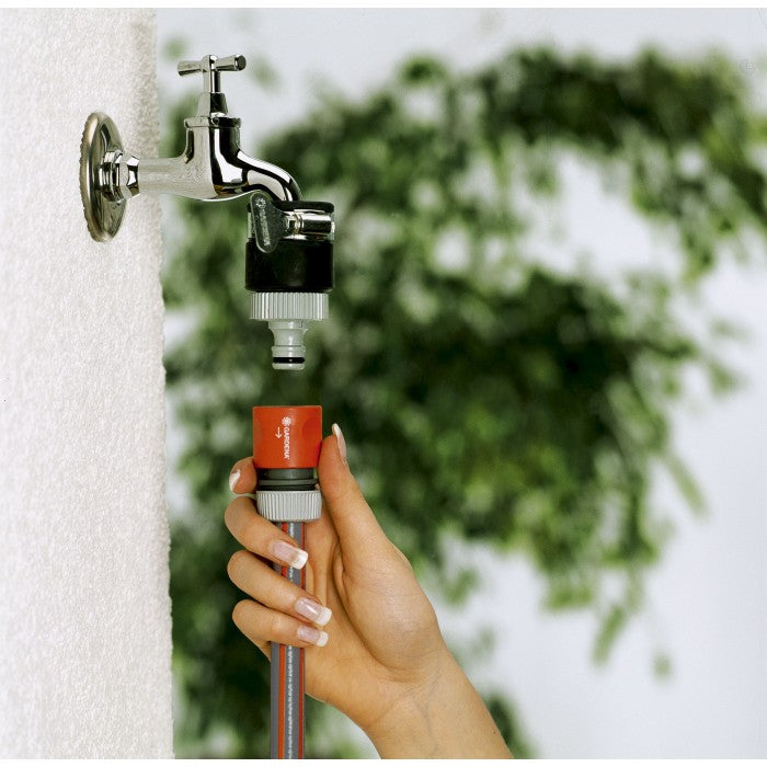 GARDENA TAP CONNECTOR ROUND+H/CLAMP 19.0MM/12.5MM