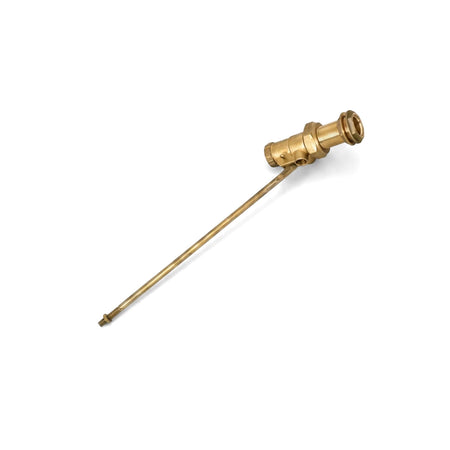 3/4 inch brass fill valve inlet for plumbing systems, featuring a durable metal construction and long connecting rod.