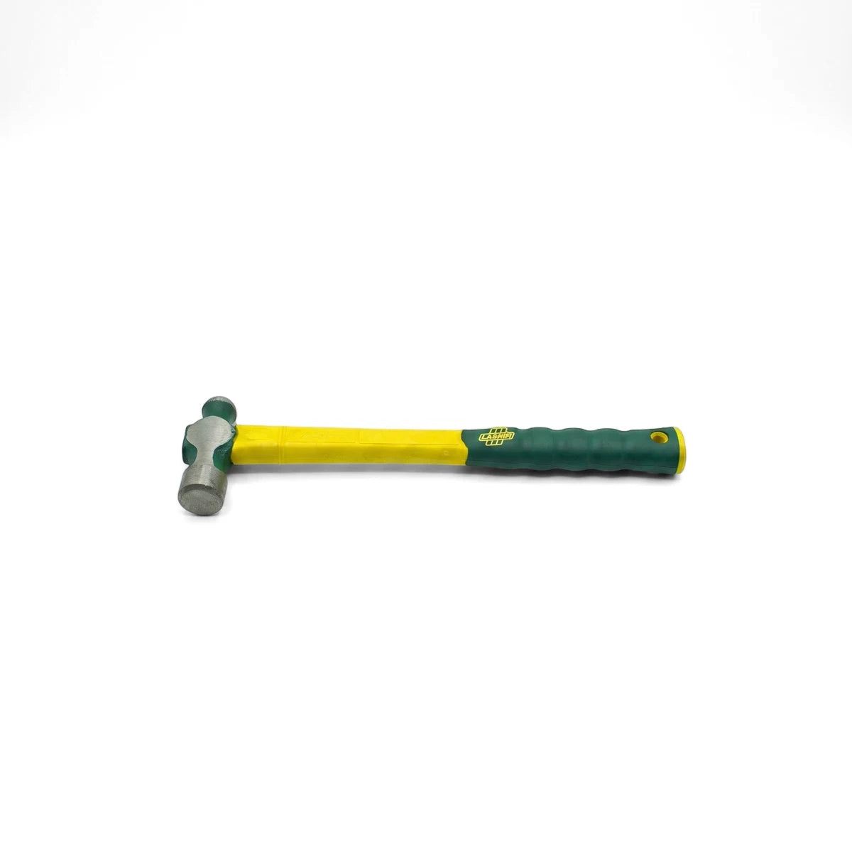 300G Nc Lashe Ball Peen Hammer with a metallic head and a yellow handle featuring a green textured grip.