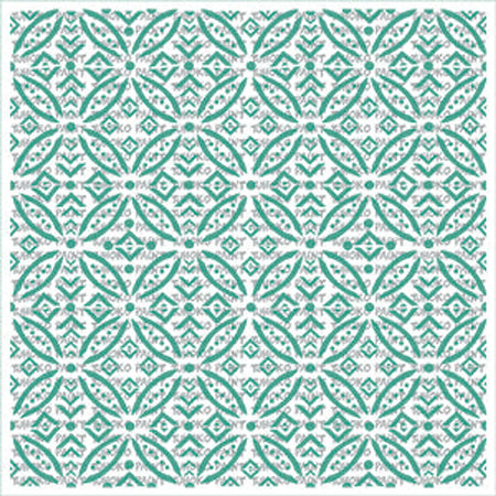 30x30-5 Stencil 91 Paint Stencils showcasing an intricate repeating teal geometric pattern, perfect for crafting and home