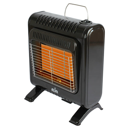 Alva Small 3 Panel Gas Heater - Black