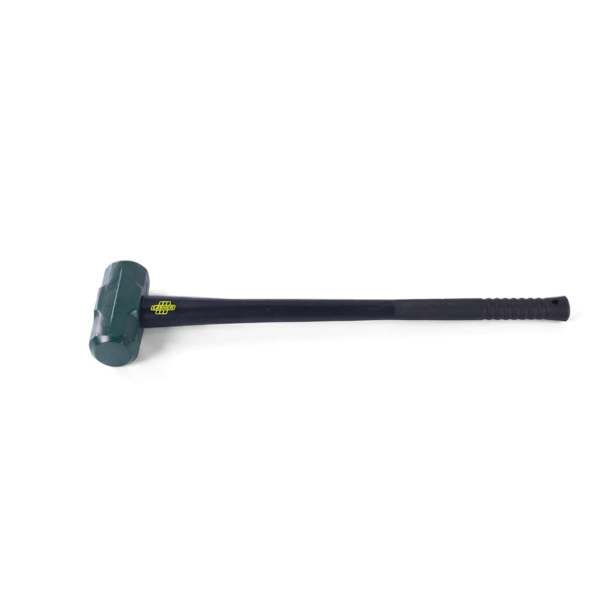 4.5Kg Nc Blk Pp Sledge Hammer with a green head and long black handle, shown horizontally on a white background.
