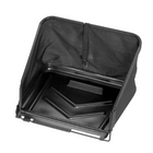 gardena grass catcher for cylinder lawnmower, open basket with black mesh lid and strap securing it