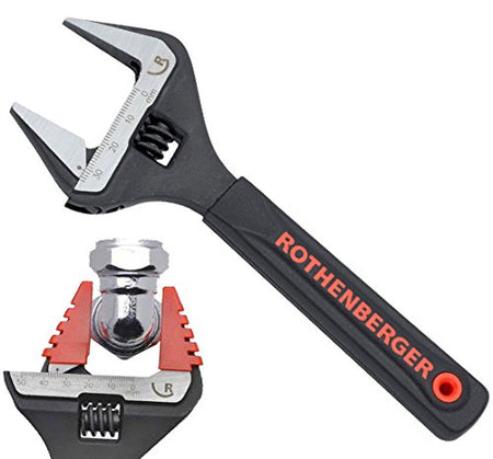 Rothenberger Adjustable Wrench Wide Jaw 10" with Soft Jaw Protector