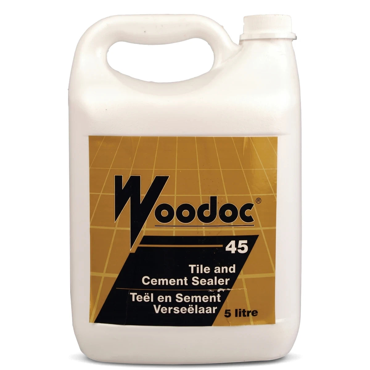 45 Clear Gloss 5L Sealer, a white plastic jerrycan with a prominent gold and black label, shown from the front.