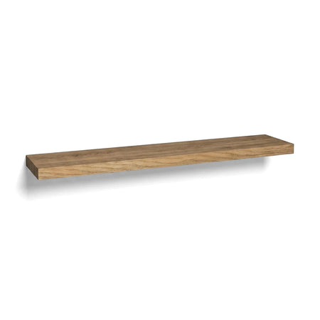 A 50mm washed oak floating shelf, displaying its natural wood grain and rectangular design, presented on a white background.