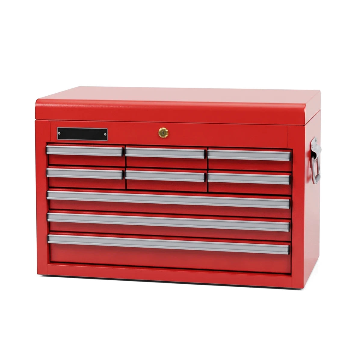 9-Drawer Tool Chest C99Bbs in red metal with multiple pull-out drawers, front view for workshop storage.