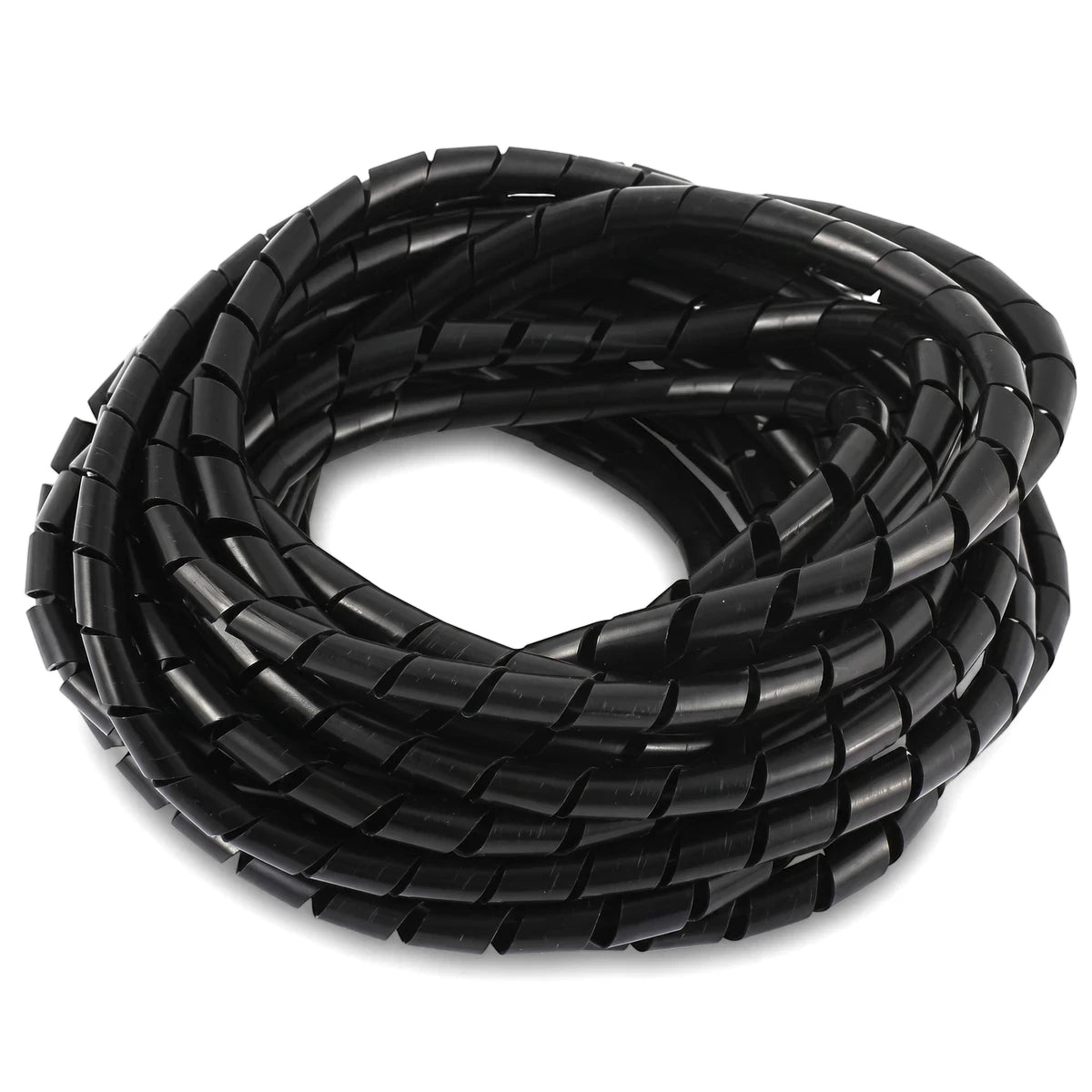 9mm Spiral Wrapping Black cable management wrap, black plastic spiral sleeve coiled for bundling wires and cords
