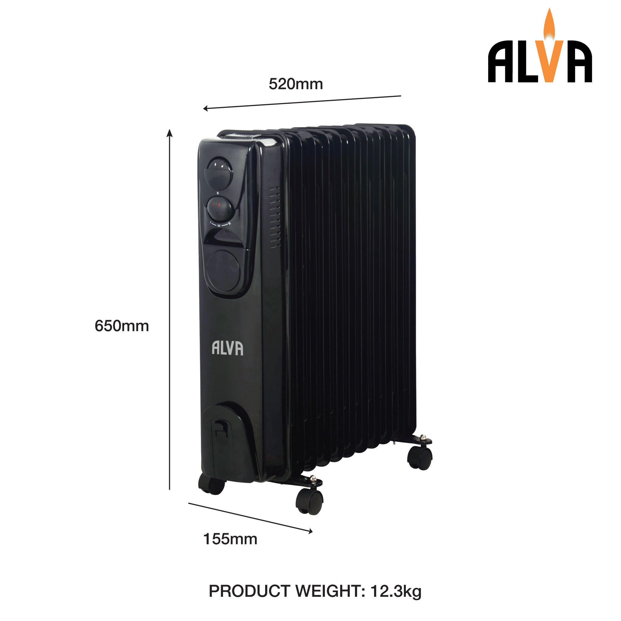 Alva 11 Fin 2500W Oil Heater