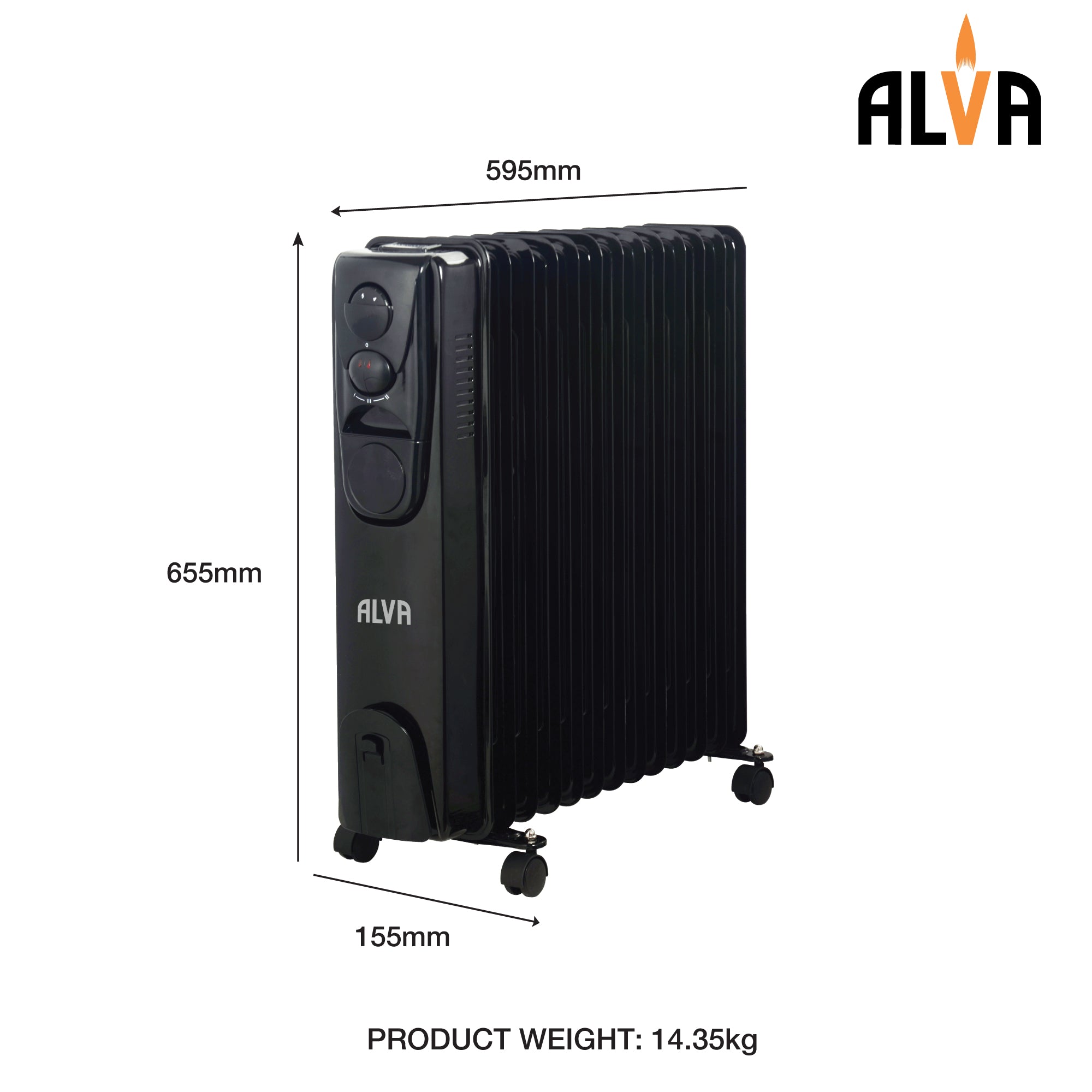 Alva 13 Fin 2500W Oil Heater