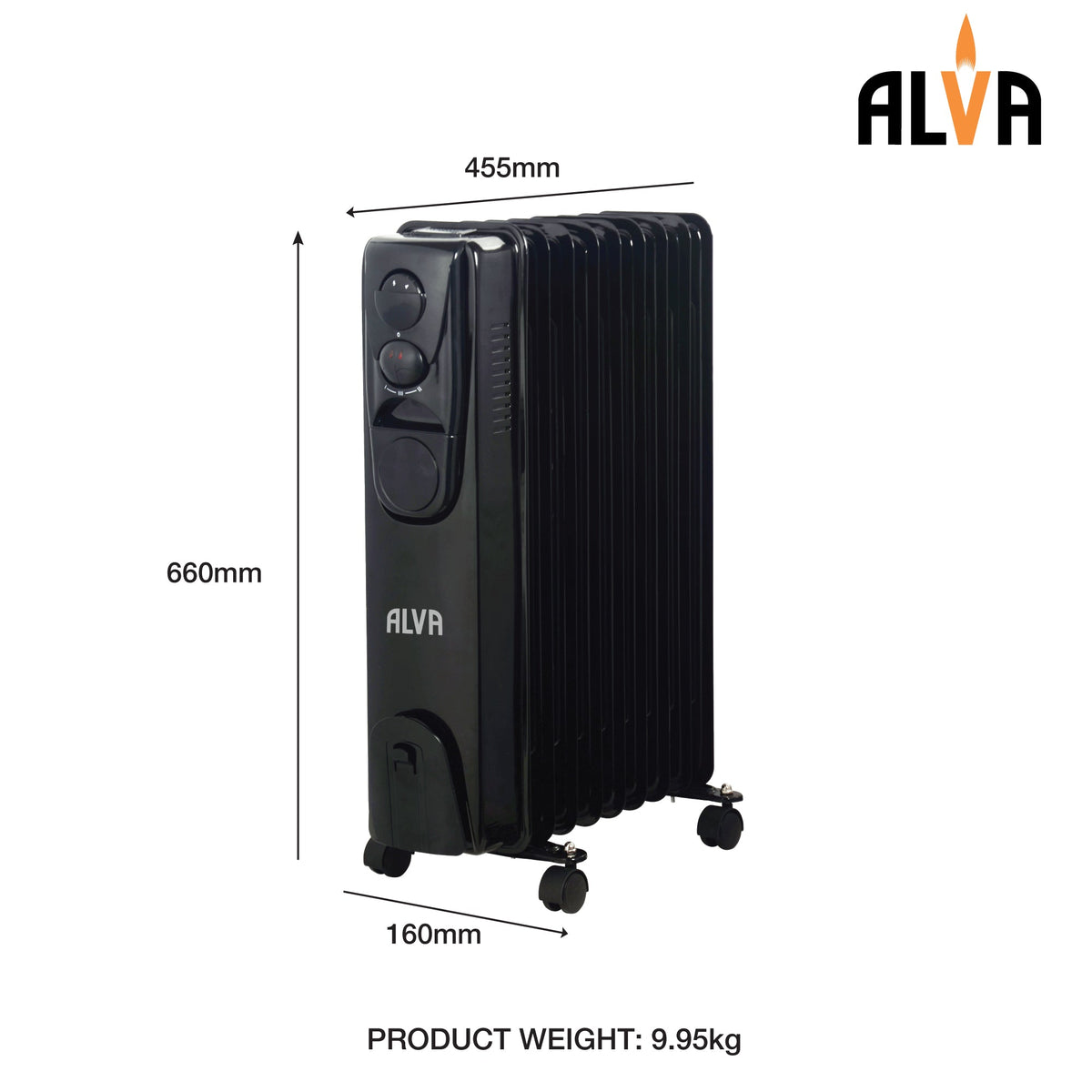 Alva 9 Fin 2000W Oil Heater