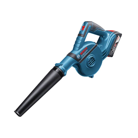 bosch professional 18 volt cordless blower with blue body and black nozzle