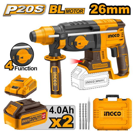 INGCO Lithium-Ion Rotary Hammer Kit 20V